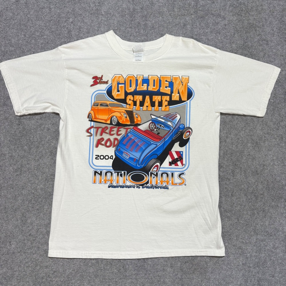 Vintage 2004 Golden State Street Rod Nationals T-Shirt Mens Large White NSRA Car